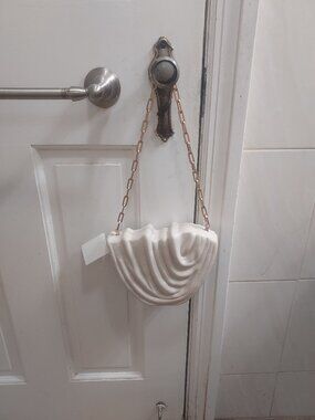 Cult Gaia Cream White Travertine Love Clutch Bag